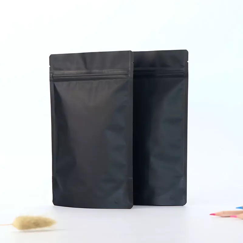 Matte Black Stand Up Aluminum Foil Zipper Zip Lock Bag Package Pouch Packaging Doypack Mylar Storage k Coffee Bags