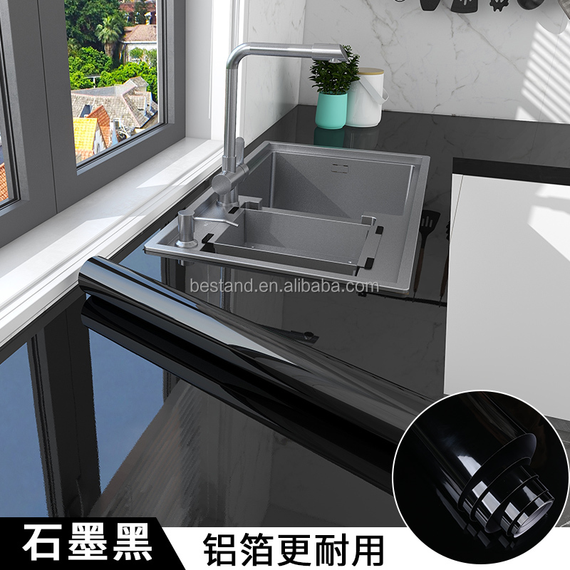 Modern Design Style High Glossy Peel Stick Wallpapers for Plain Solid Color Kitchen