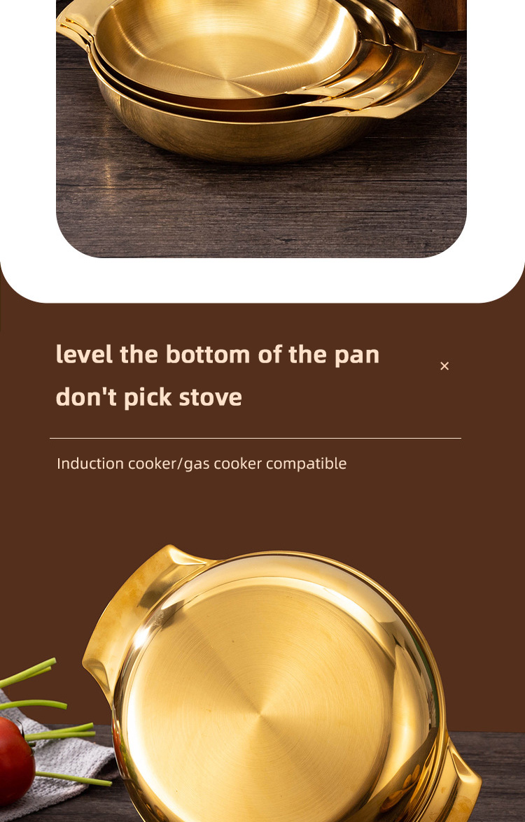 Good Quality Stainless Steel Golden Soup Pot Korean Ramen Instant Noodle Seafood Lobster Induction Cooker Dry Pot