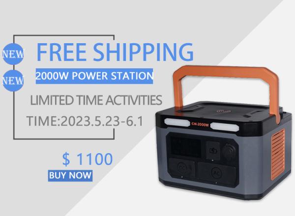 2000W Lithium Portable Power Station QC3.0 Type C Home Travel Outdoor Renewable