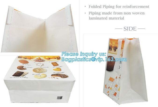 Wholesale factory custom fashion laminated non woven bag, Shopping printing fabric insulated foldable bag, custom pp non