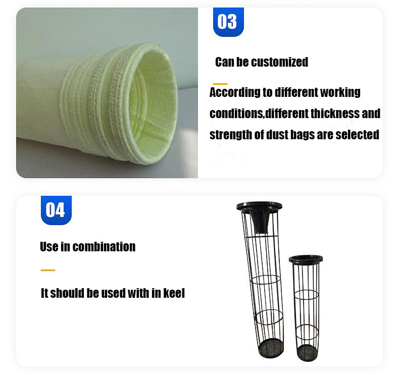 Polyester Dust Filter Bag Cement Dust Collector Bag 550g/M2 With Ptfe Coating