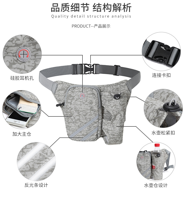 Customized Running Waist Bag For Phone Water Bottle Sports Fanny Pack Fitness Dual Pocket Running Belt Waist Bag
