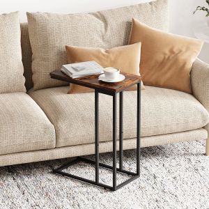 Side Table, End Table, C Shaped Small Night Table Sofa End Table with Optional