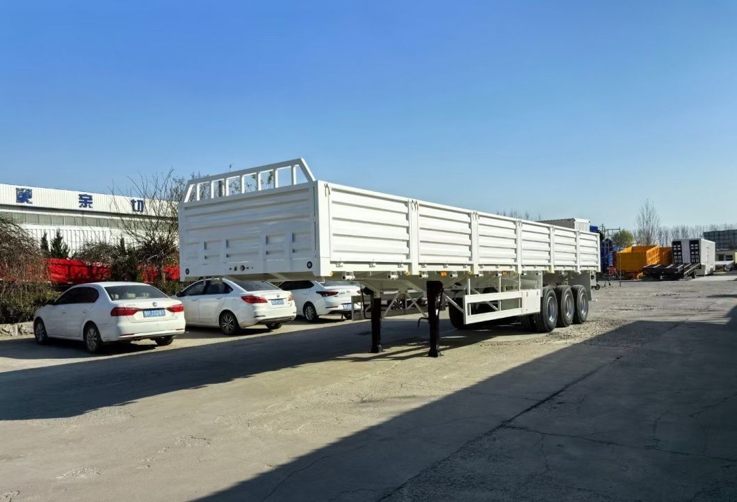 Anton Sidewall Open 3axle 50/60ton Dropside Bulk Fence Cargo Transport Semi Trailer
