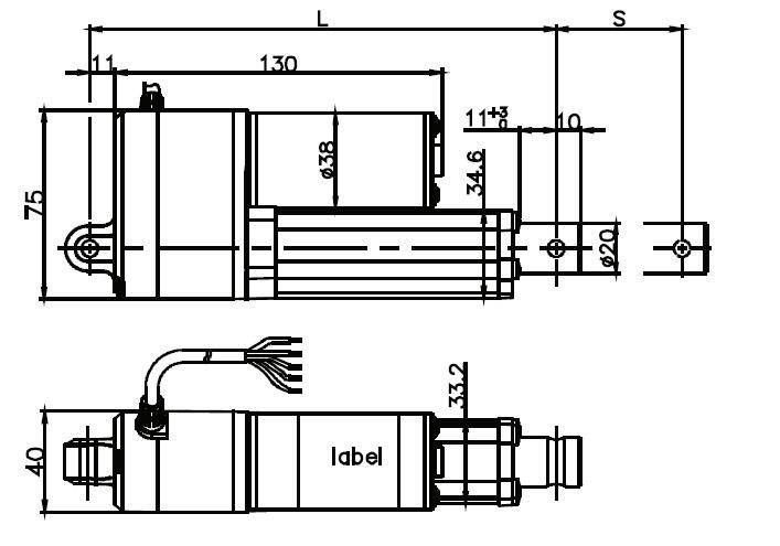 12v/24v Electric 200 Lb Linear Actuator With Built In Limit Switch Waterproof