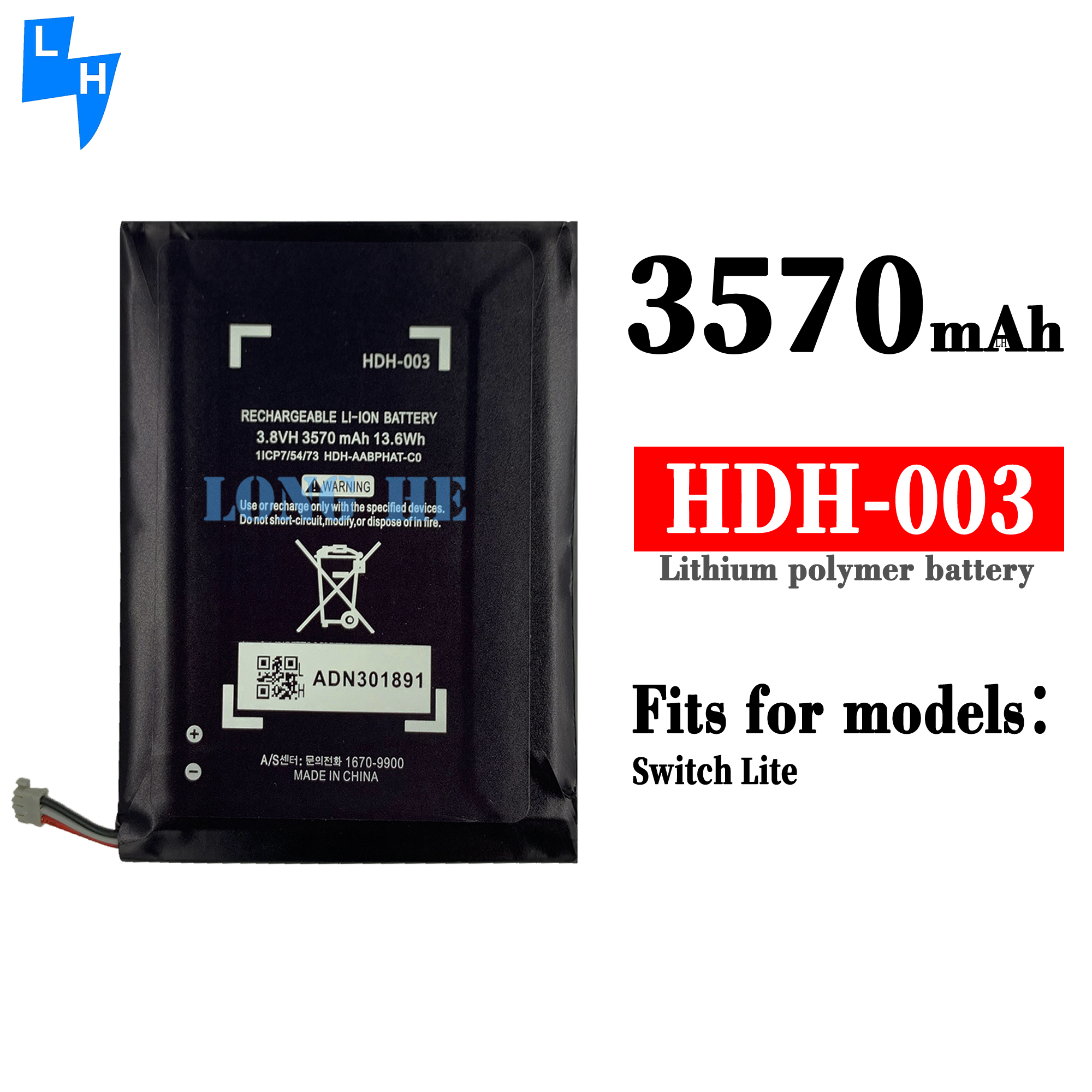Switch 2017 Switch 2019 Switch Lite Battery HAC-003 HDH-003 for Long Gaming Sessions