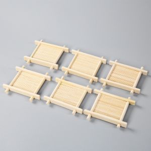 Customized Blank Bamboo Coasters Drinking Coasters Laser Pattern Cups Utensil