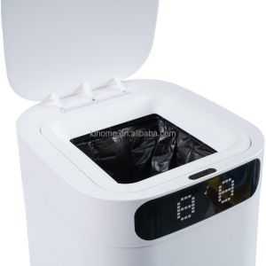 17.5L Self Changing Smart Trash Bin White Color Touchless Sensor Smart Trash Can