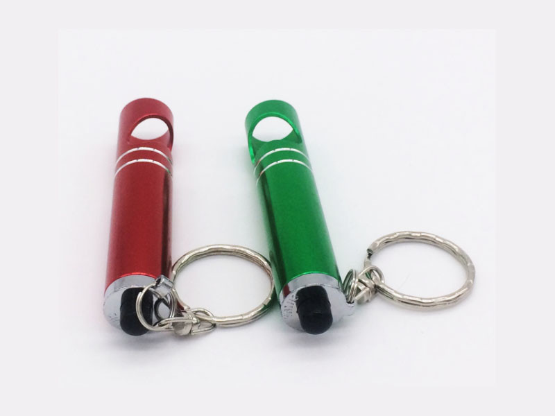 Personalized Anodized Aluminum Keychain Mini Flashlight LED Beer Bottle Opener, Laser Engrave Logo, Cheap Key Ring