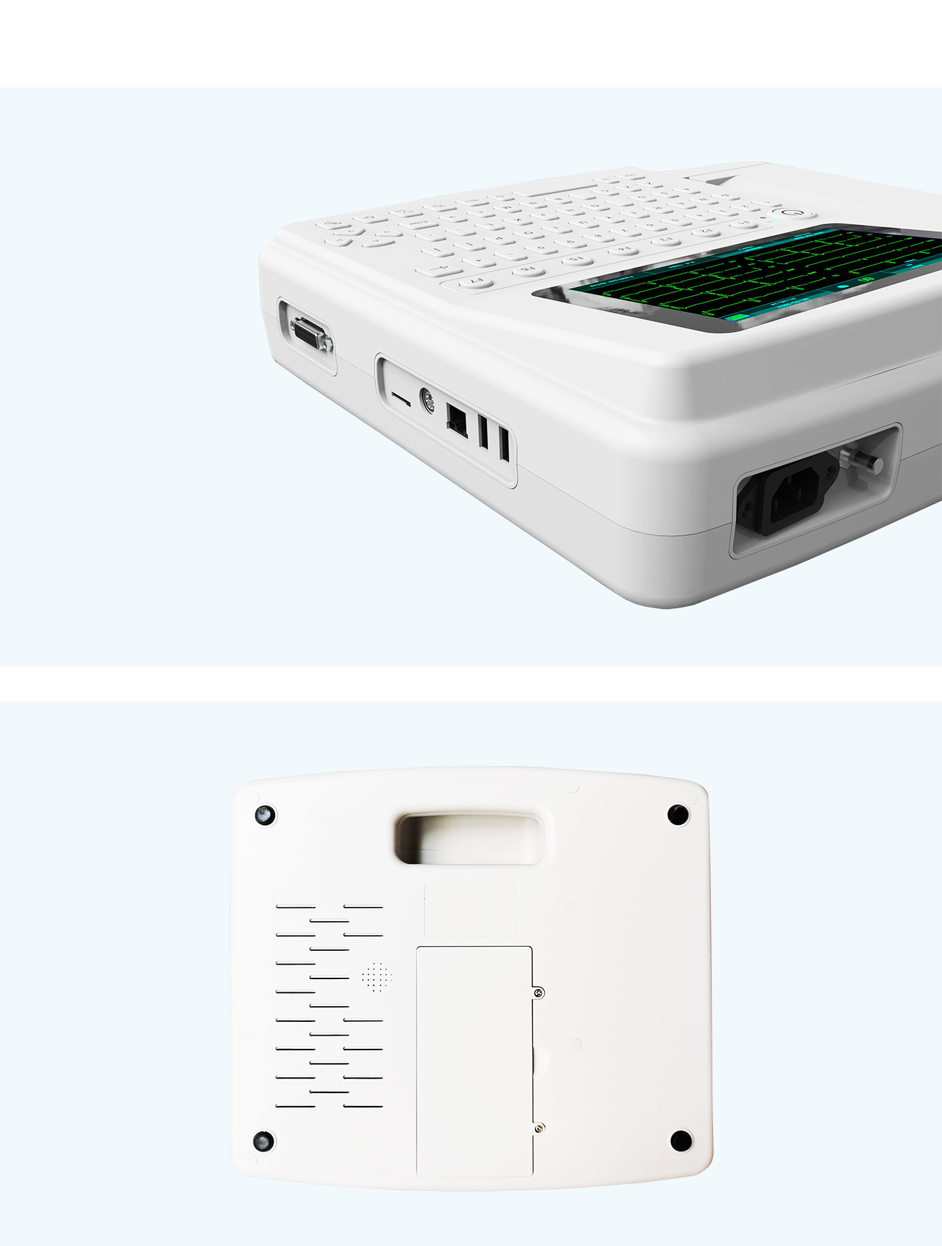 Hospital Color TFT Touch Screen Electronic EKG ECG Machine 7 Inch