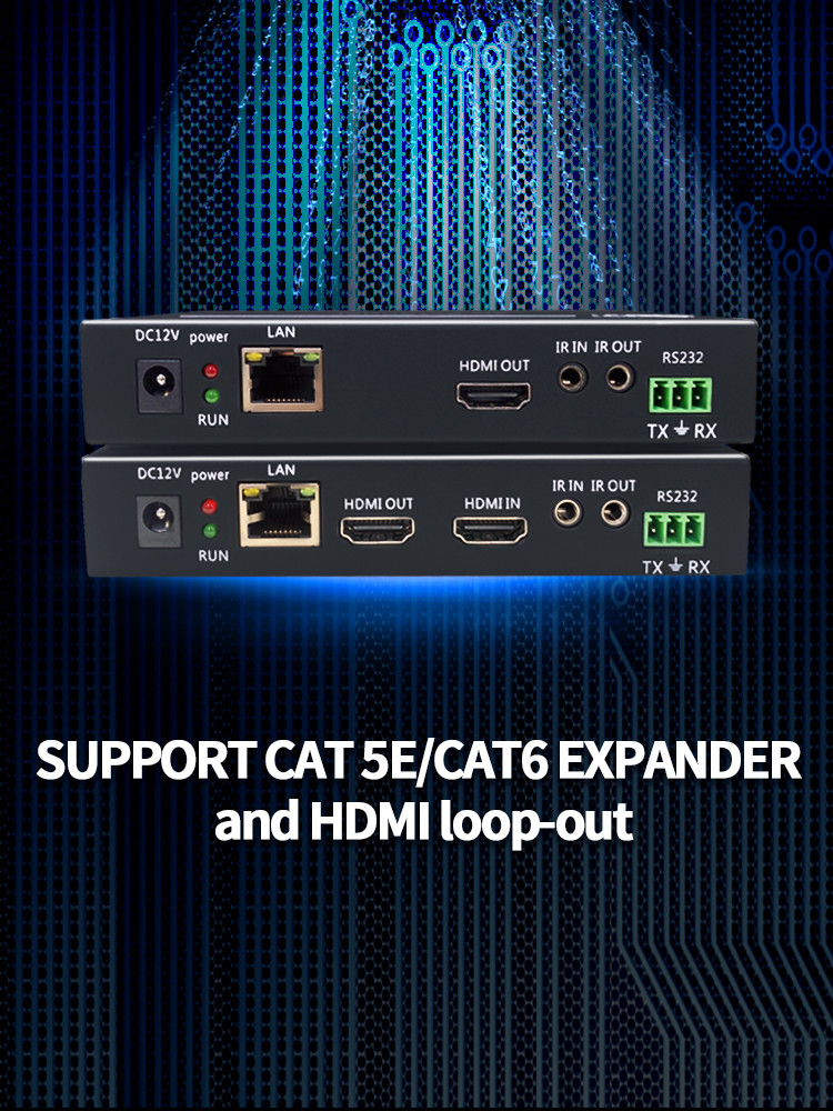 RS232 4K HDBT HDMI Extender Over CAT6 100m Video Transmitter And Receiver
