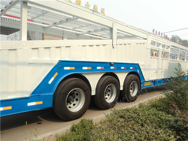 Vehicle Transport Enclosed Semi Trailer , 8-12 Sets Car Carrier Semi Trailer