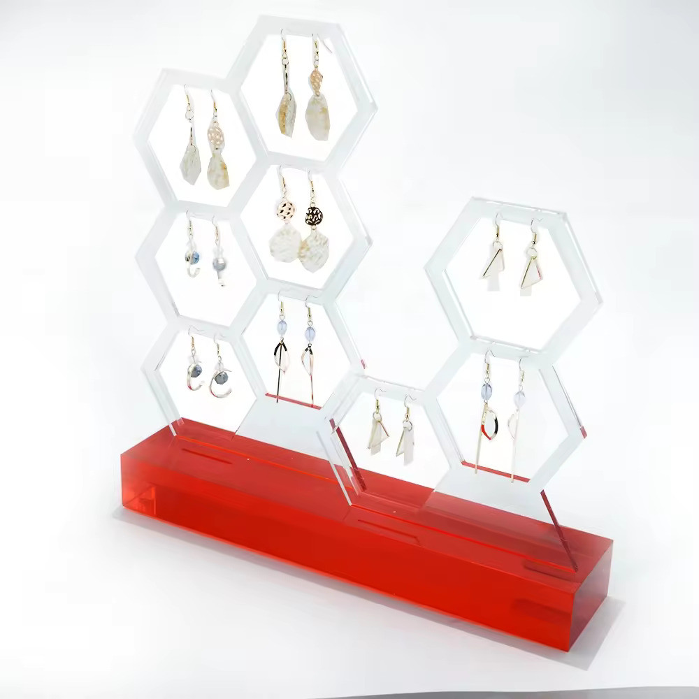 Custom Elegant Acrylic Jewelry Display for Brand, Acrylic Earring Display Set