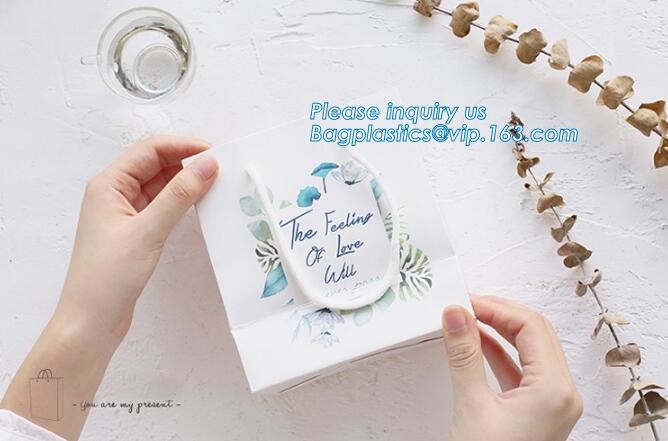 Flower carrier bag with different color customized pot plants kraft paper bag with handle,stamping logo fancy paper flow