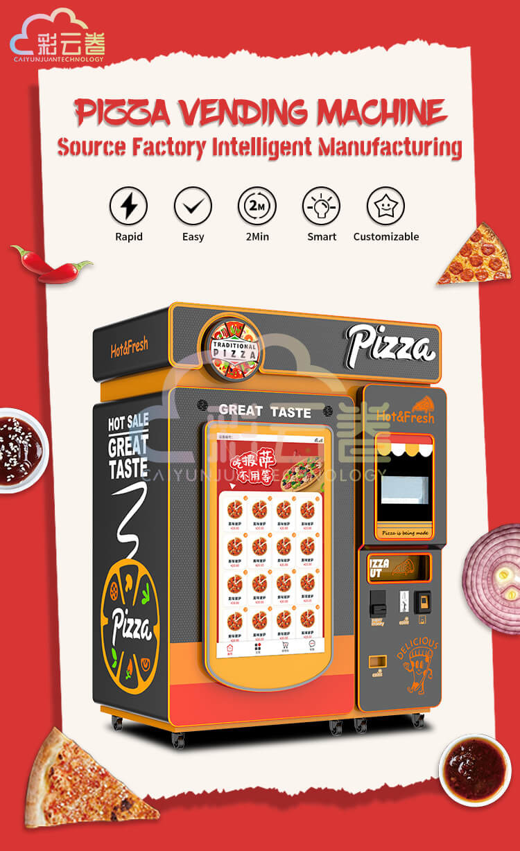 Automated Pizza Vending Machine Indoor / Outdoor With Touch Screen Display