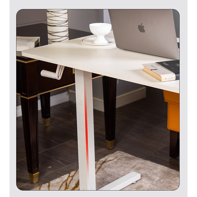White Wood Style Panel Custom Mechanical Lifting Desk for Bedside or Coffee Table