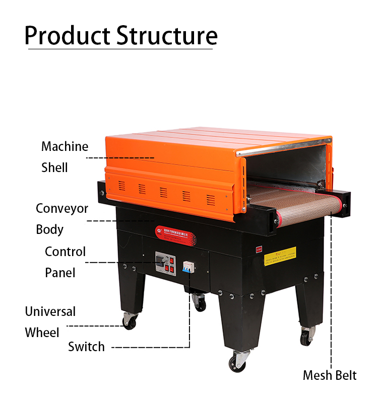DUOQI BS-G4525 Semi Automatic Heat Shrink Tunnel Box Wrap Sealer Pet Bottle Shrink Wrapping Machine
