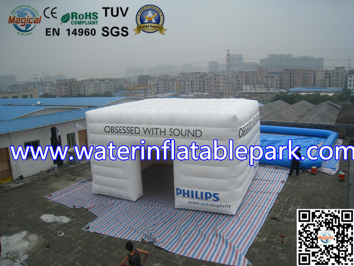 PVC Promotion Inflatable Air Tent 4 Seams Stitching With Logo Printing