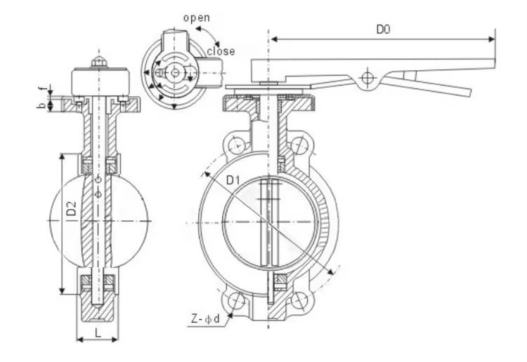 Customizable Ductile Iron Disc Centerline Handle To Clamp Butterfly Valve