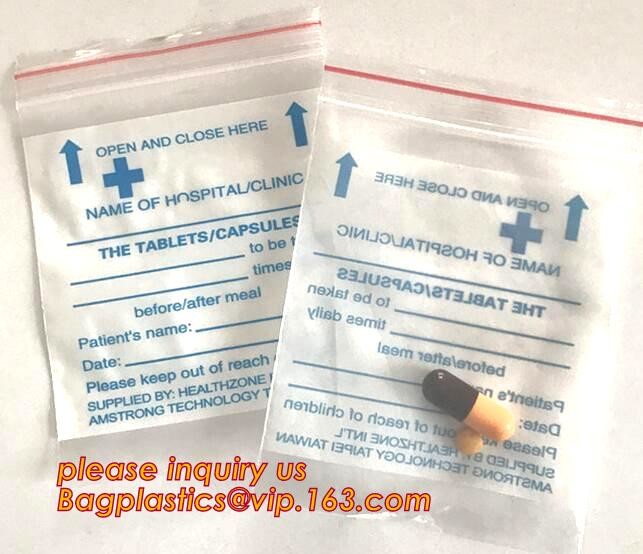 small pill pouch medical pill bags Zip lockk bags virgin pill zipper bags, medical use Zip lockk / zipper pharmacy bags, pac
