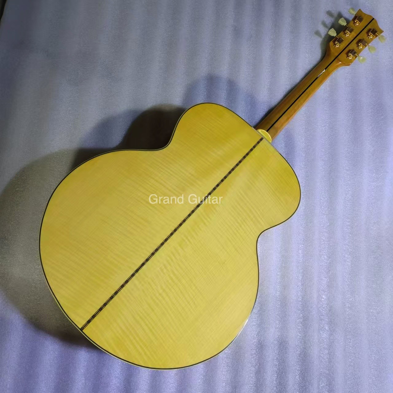 Custom Solid 43 Inch Jumbo Parlor Acoustic Guitar Flamed Maple Back Side Ebony Bridge
