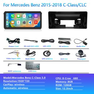 Qualcomm 8 core 12.3" Universial Car Navigation For Mercedes Benz 5.0 2015-2018