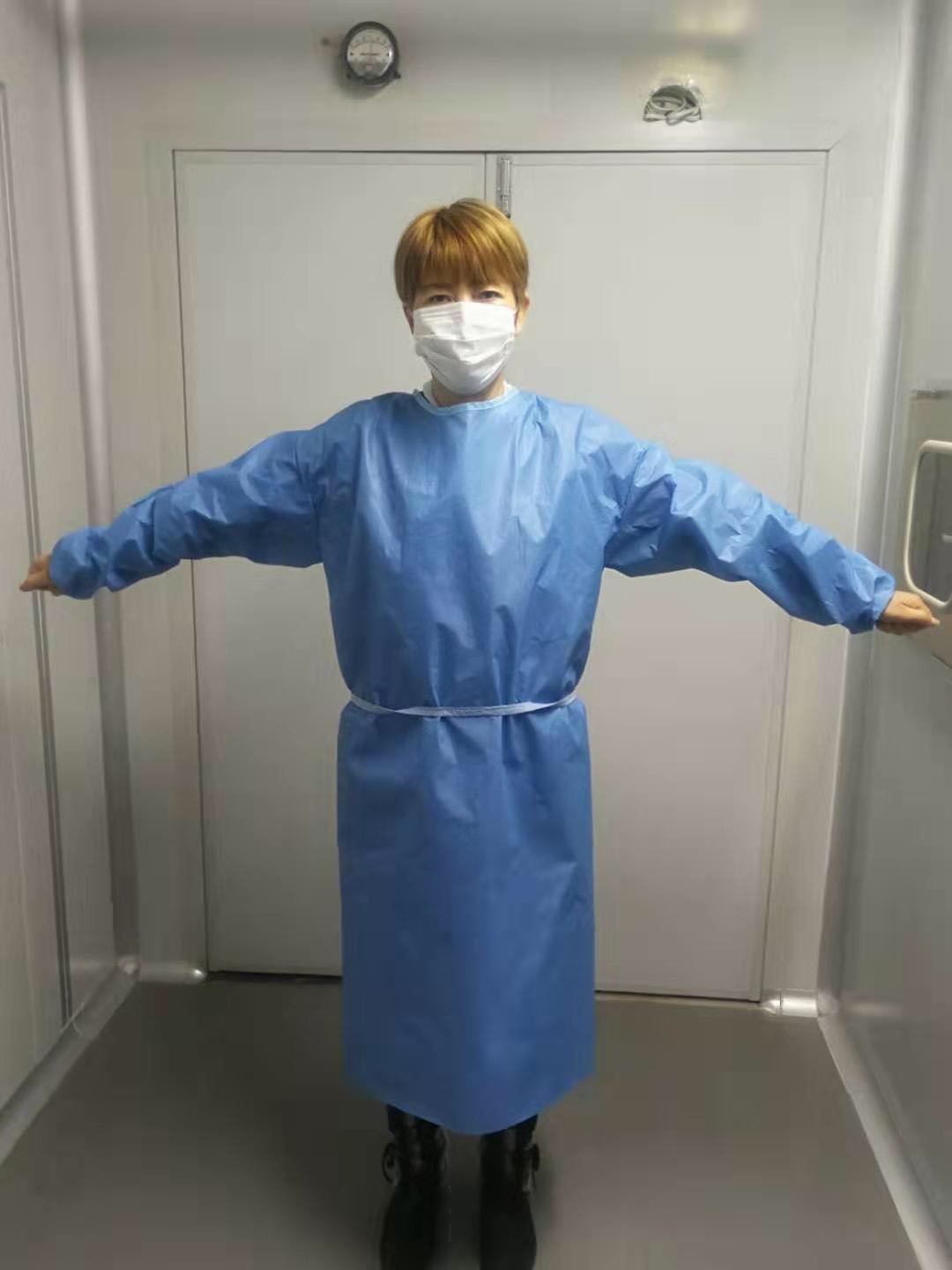 Non-woven fabrics coverall ce protective wear clothing protection suit clothing hospital disposable surgical isolation g