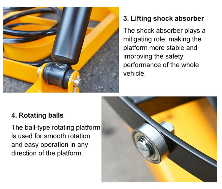 Yellow Palletpal 1000kg Cargo Lift Table Lever Loader