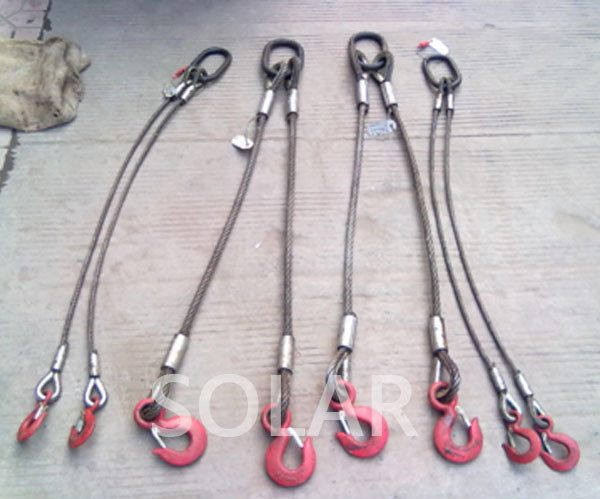 Four-Legged Wire Rope Sling, WLL: 15.63 Ton, Dim.: 24mm, Leg Length: 3 Mt.6x36, IWRC, Grade 19601/1)/11VI2, Galvanized,