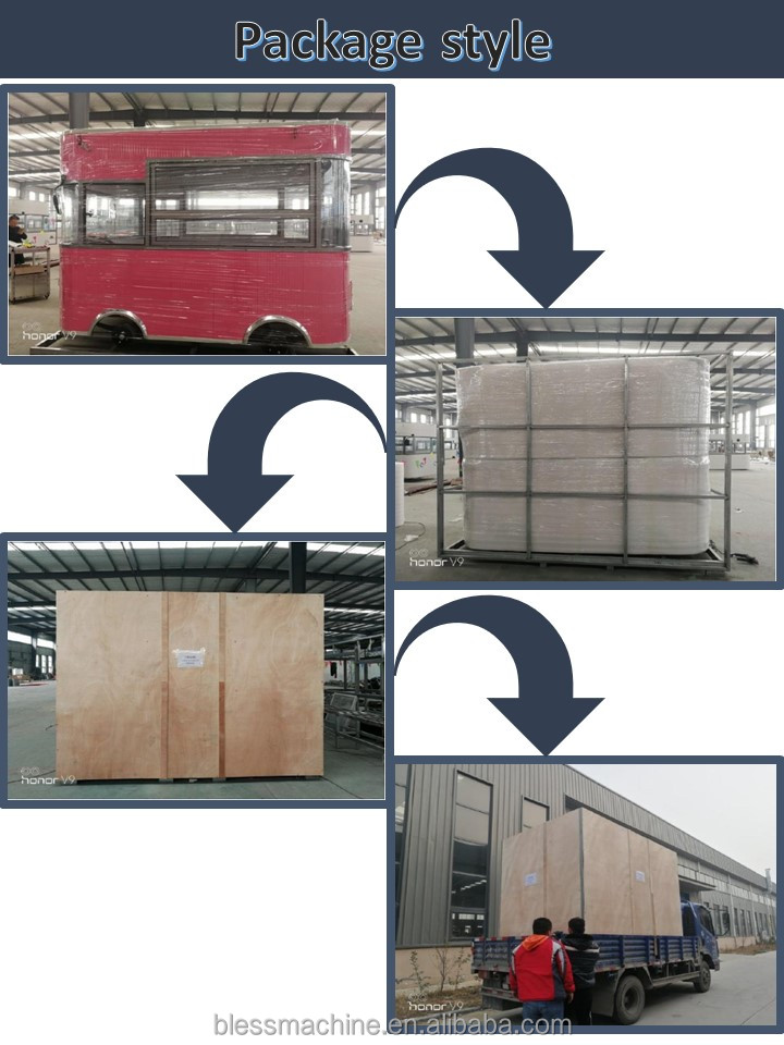 Customize Multi-function Mobile Food Cart for 2023 Fashionable Design 3200*1600*2350mm