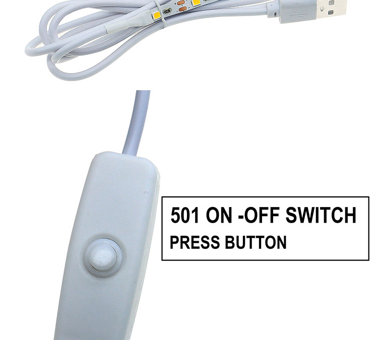 High Quality USB Controller Dimmer Power on off Switch Cable with LED Light Strip Lamp