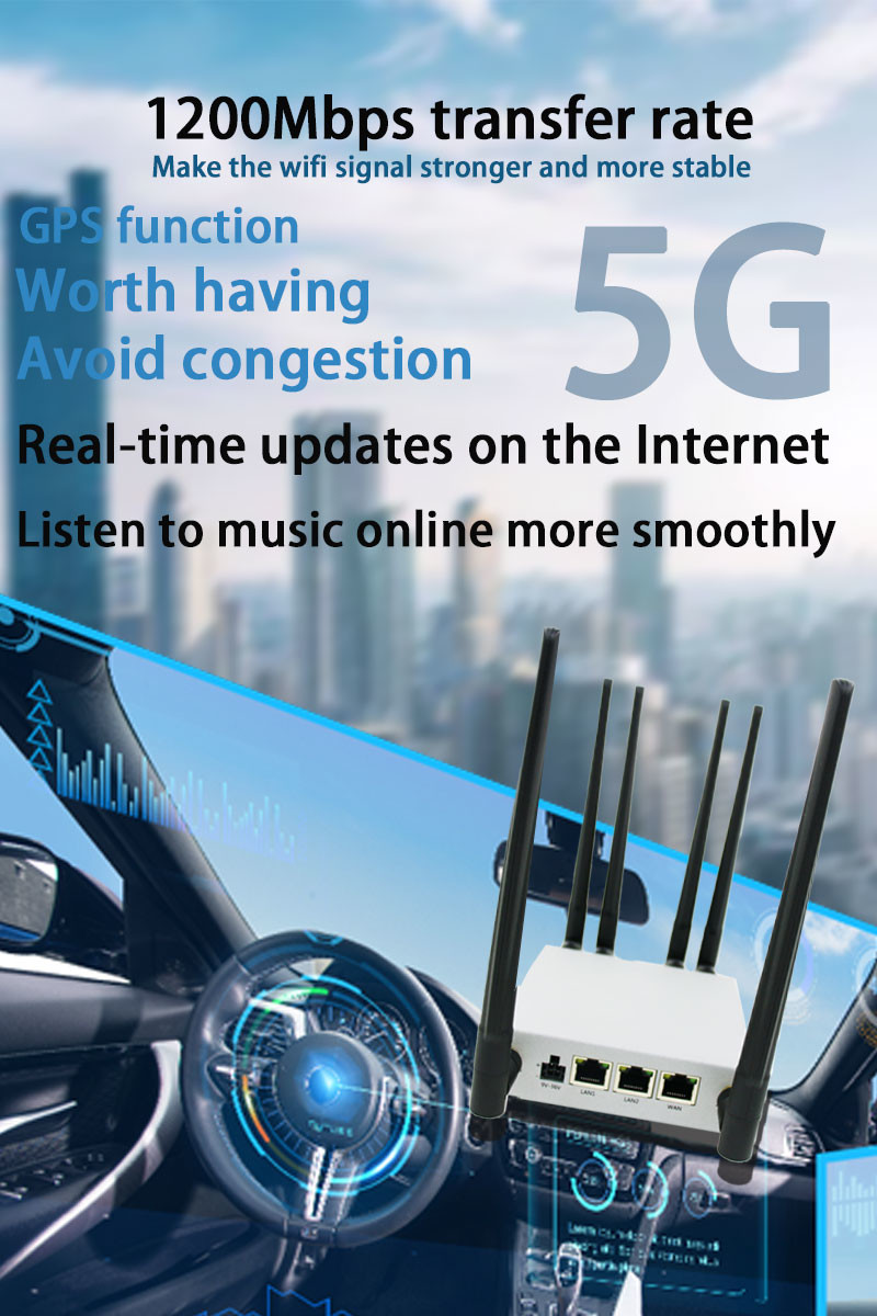 1200Mbps 5G Industrial Router Support GPS Function Comply With 802.11b