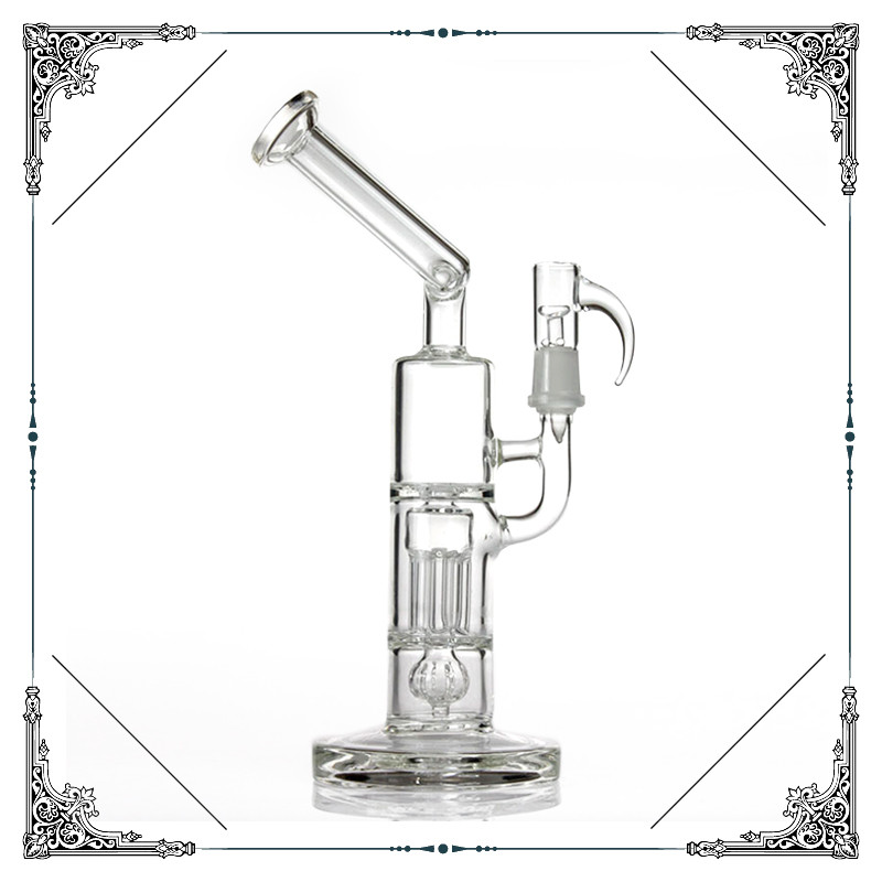 Reinforced 5 Arm Pillar Perc borosilicate glass Smoking Pipes With Gridded Imperial Perc Bongs