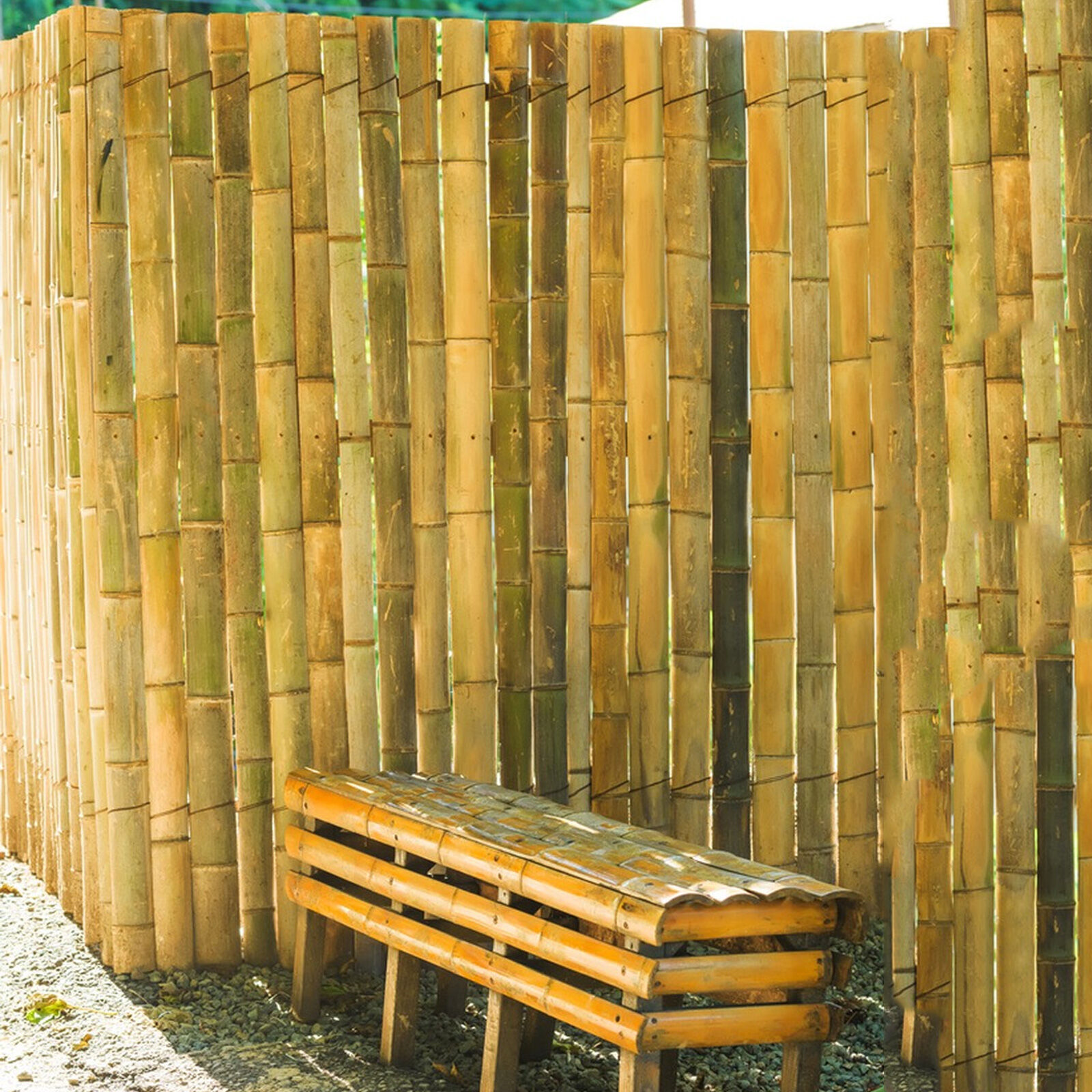 Natural Bamboo Slat Screening Eco-Friendly Privacy Slat Fence Bamboo Screen Panel Roll for Balcony