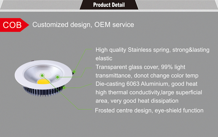110mm COB 9 watt LED downlight supply