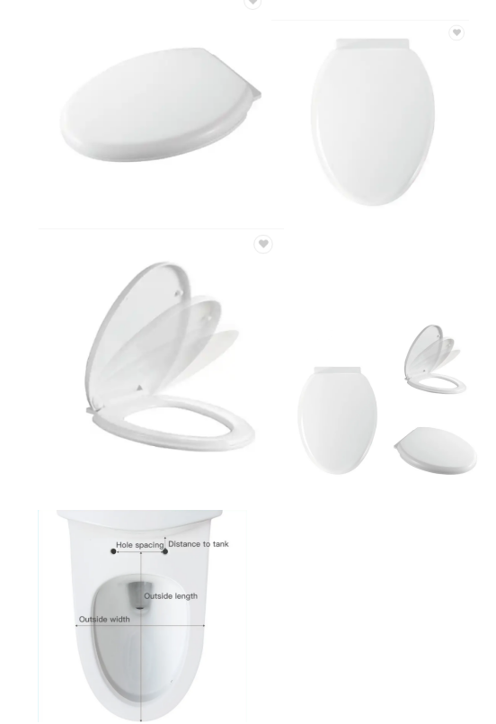 Durable Quick Release Standard Elongated Plastic Toilet Seat Cover With Modern Design