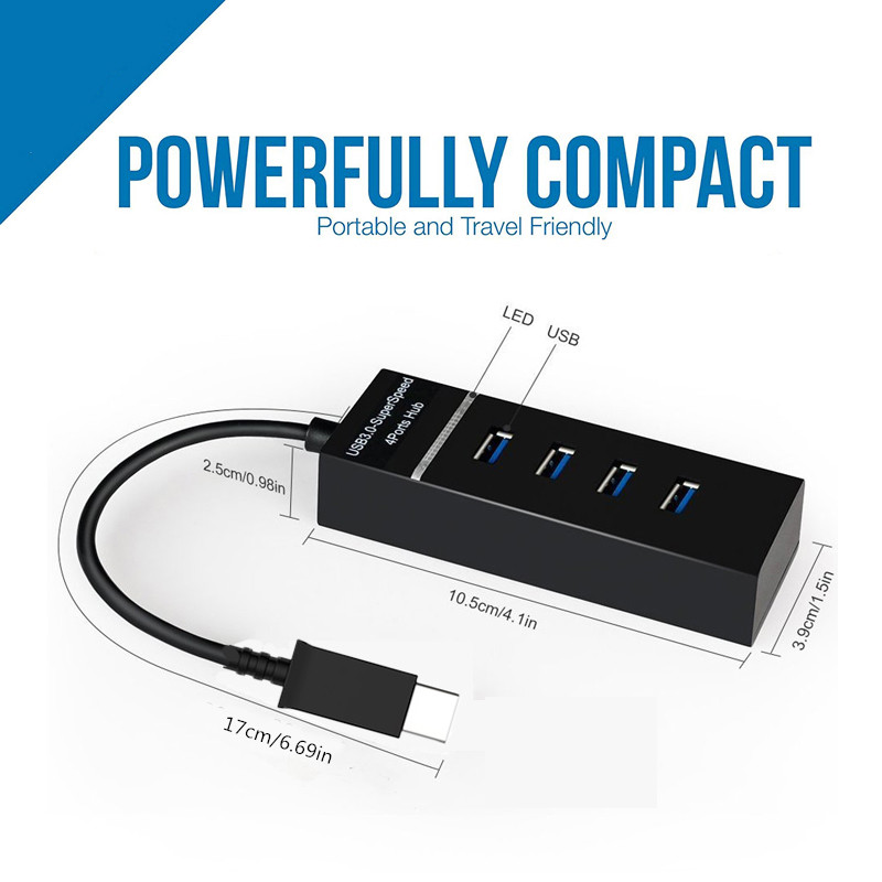 OEM Multiple USB Hub Splitter , Multi Expander 4 Port Superspeed USB 3.0 Hub