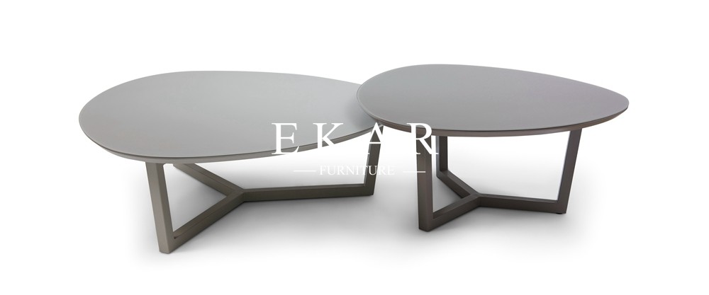 fashion Modern Metal Leg European Style Two Pieces Set Round Coffee Table