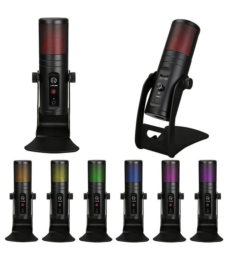 USB recording microphone Plug and Play Song recording Quick Mute for music