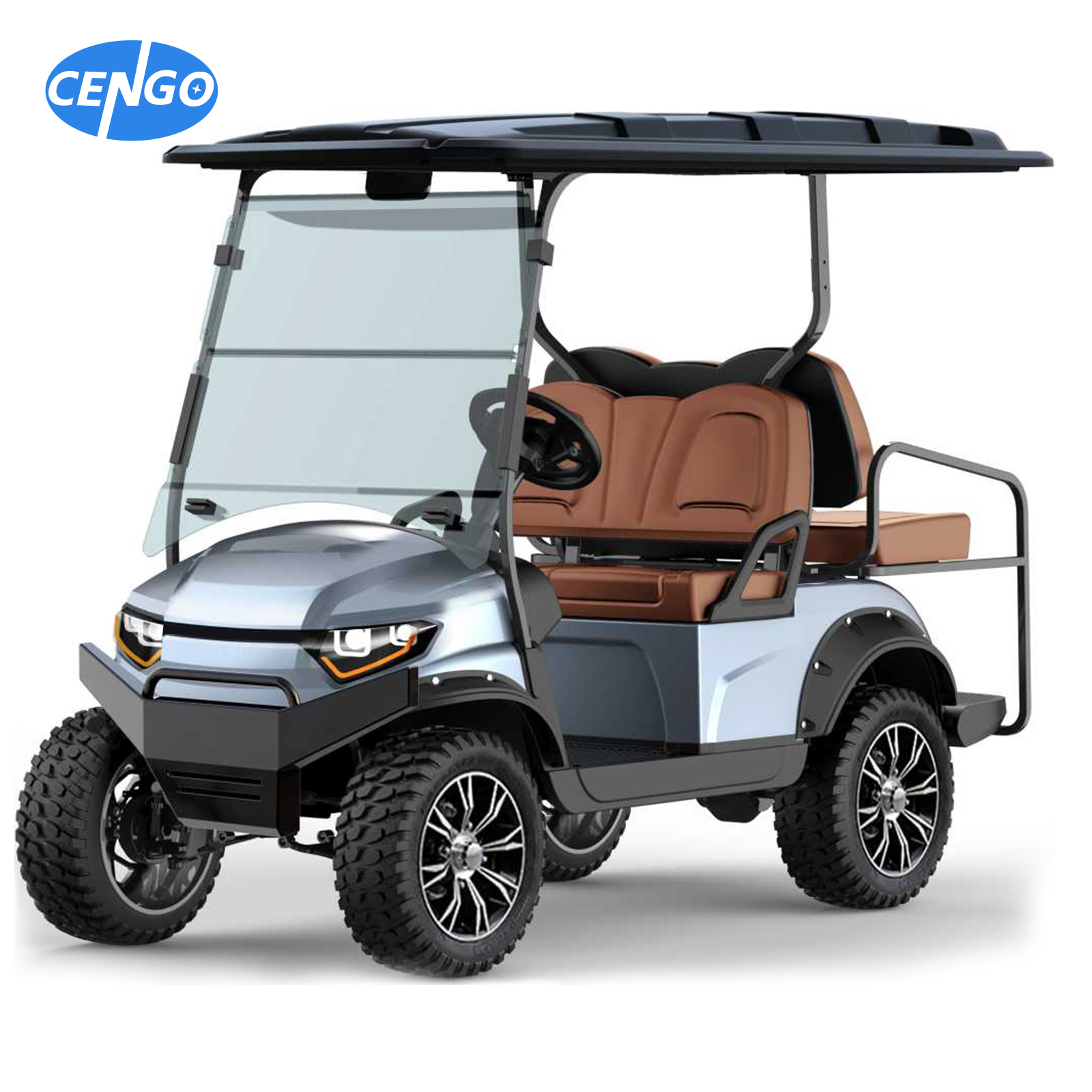 72V 5KW AC Motor Lifted 4 Passenger Hunter Cart Basic Edition Electric Community Golf Carts for Community Transportation