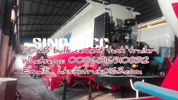Tri-axle 50m3 Bulk Cement Trailer Truck Trailer- SINOMICC semi trailer ,green