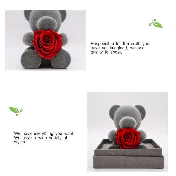 Valentine'S Day Everlasting Rose Bear With Gift Box For Wife / Girlfriend / Mother