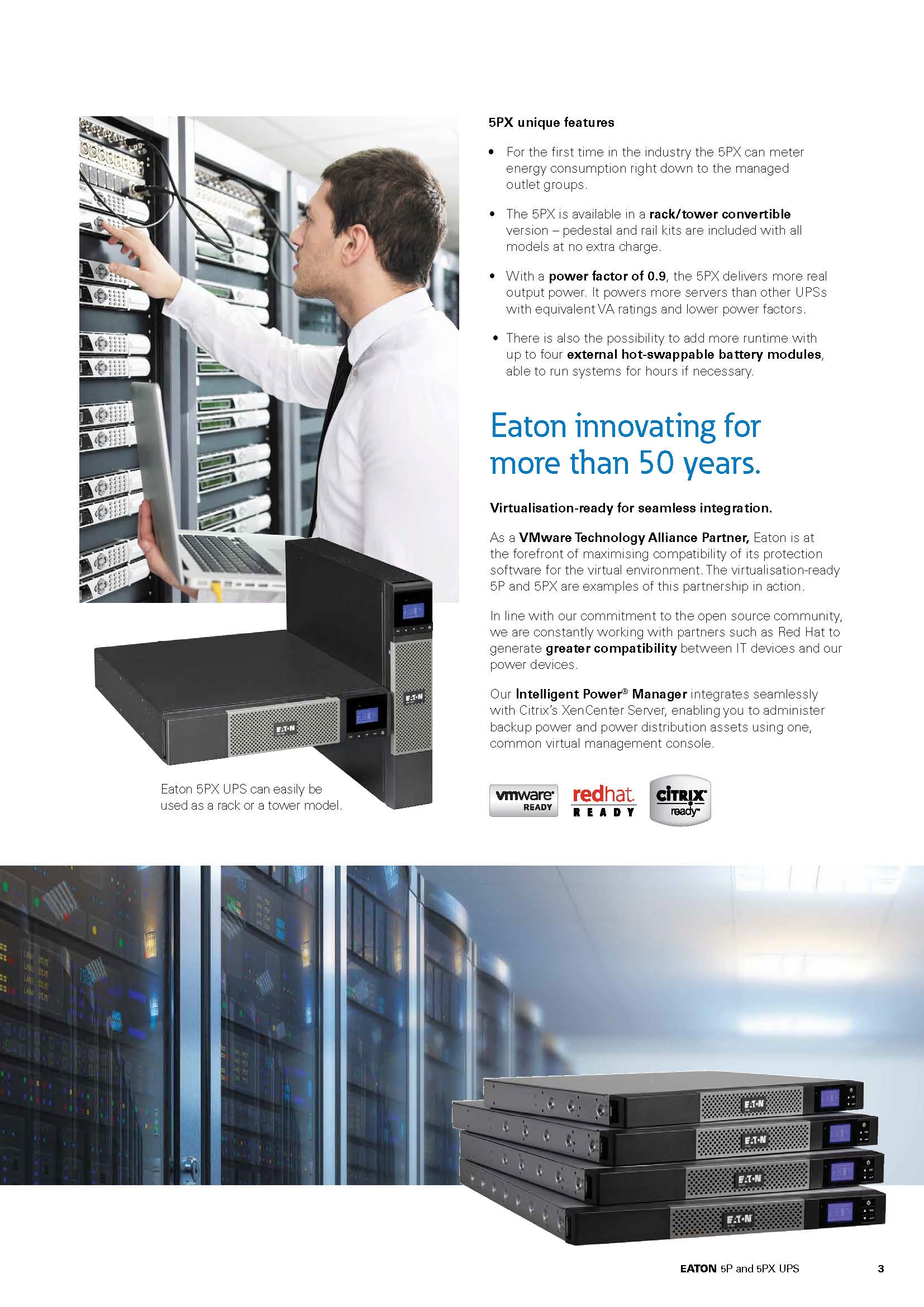 Eaton 5PX 3000VA/3000W Line-Interactive High Frequency UPS for 200/208/220/230/240 V