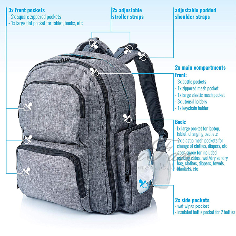 Large Capacity Diaper Bag Backpack tactical baby