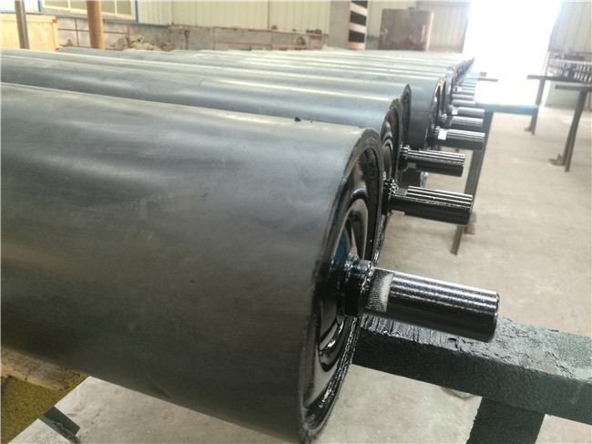 CEMA Galvanized Painting Rubber Conveyor Rollers For Electronic Belt Conveyor