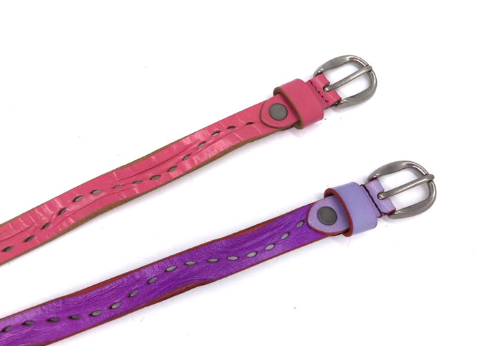 Fashion Fancy Handmade Ladies Genuine Leather Belts Personalized 1.8cm Width