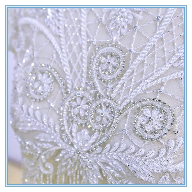 Lady short elegant style wedding embroidery beading top lady blouse & top for sale