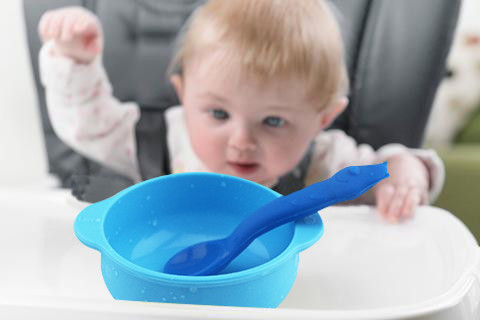 Kitchen Durable Cute Design Kids Bowls and spoons Household Safety Children Baby Silicone baby products of all types