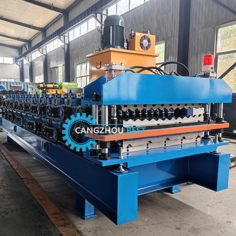 Double Layer Metal Roof Sheet Two Profile In One Roll Forming Machine 5.5 Kw Power